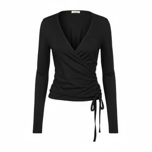 Chloe Black Wrap Top